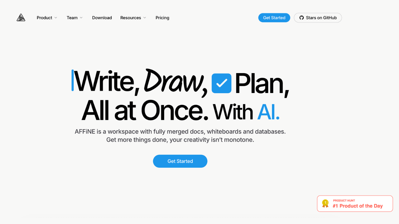 Screenshot of Affine website