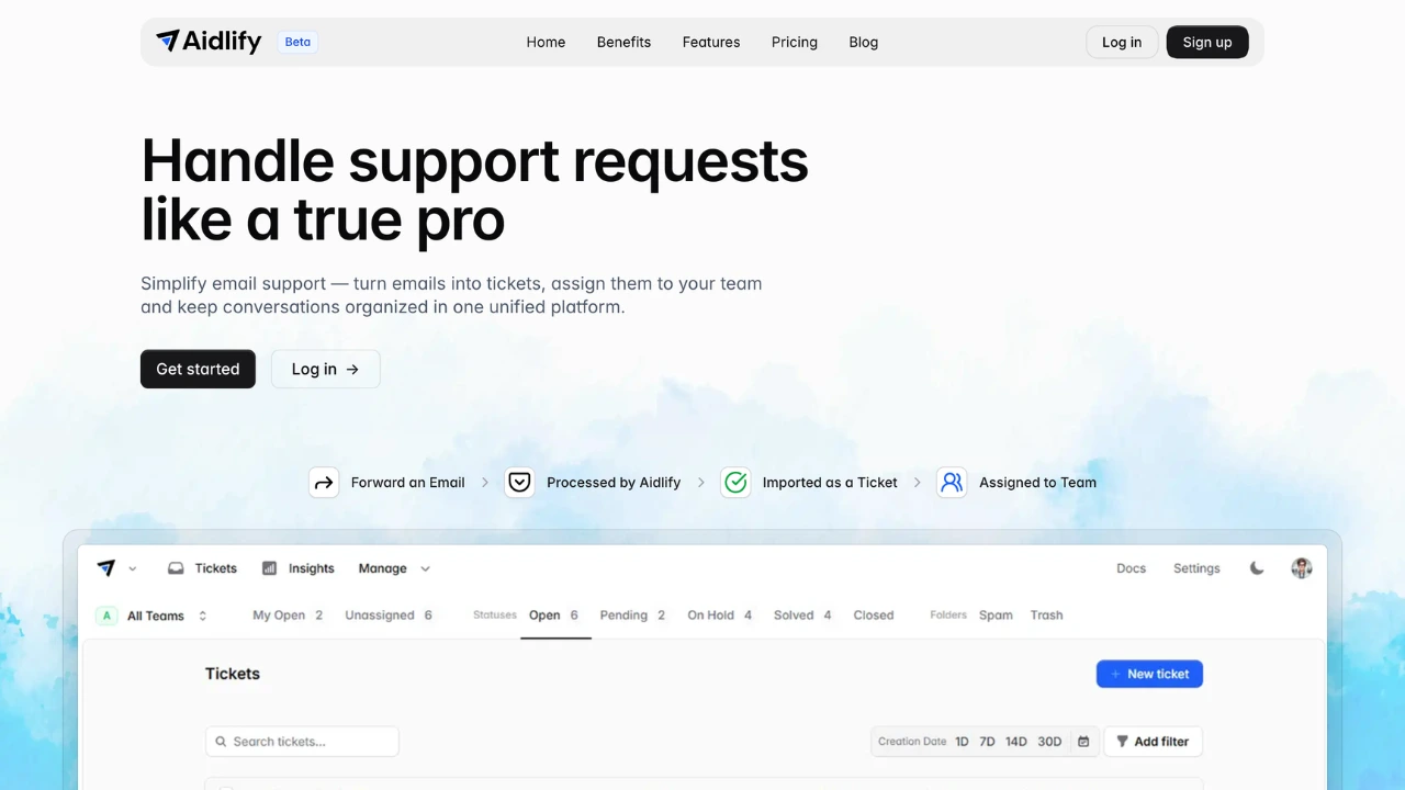 Screenshot of Aidlify website