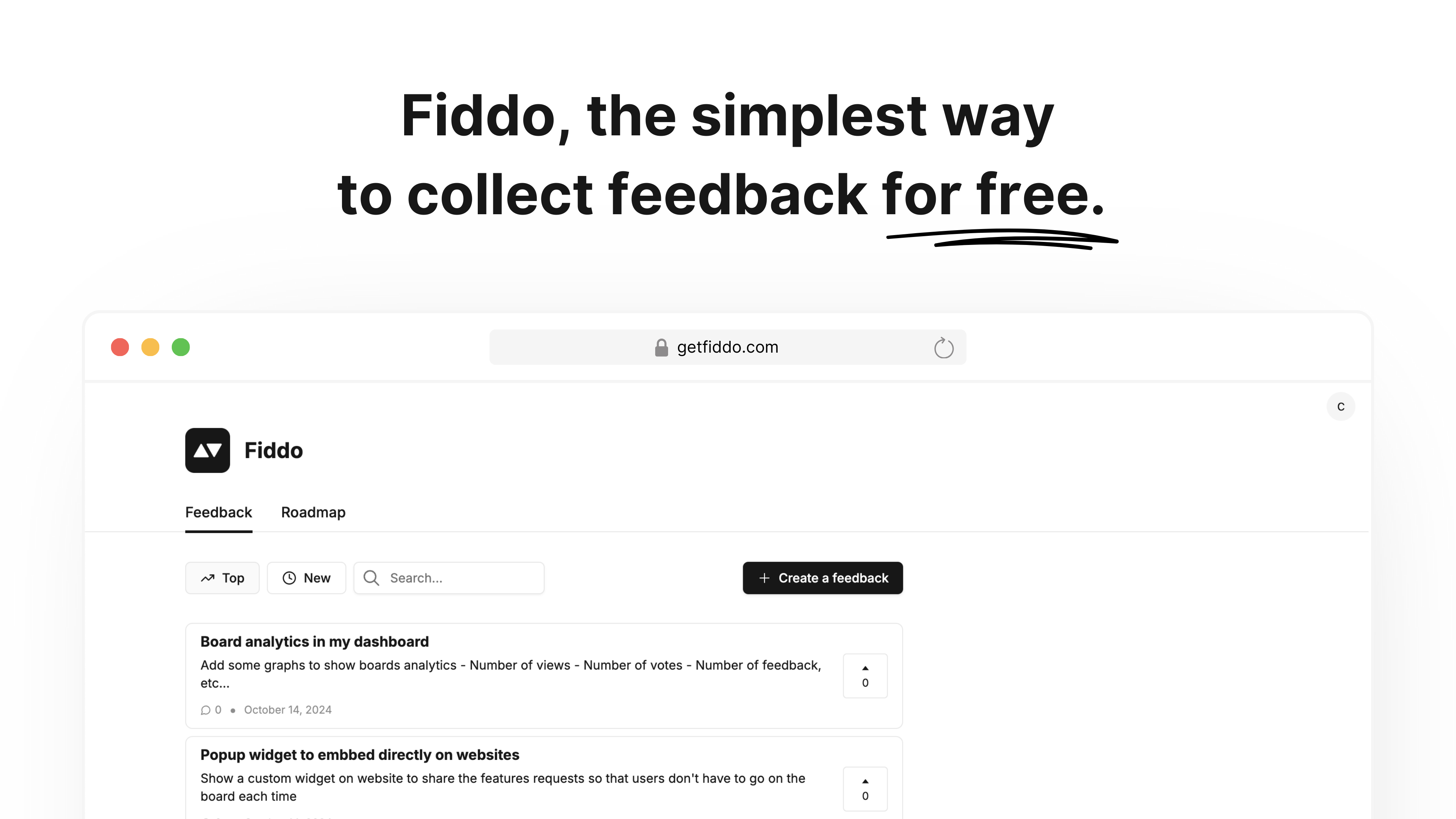 Screenshot of Fiddo website