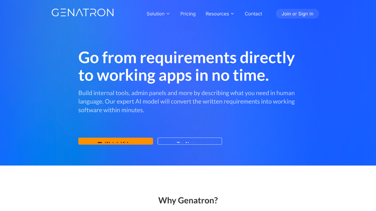 Screenshot of Genatron website